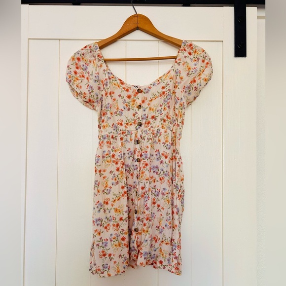 SO Multicolor Smock Button Down Sundress Size Small - Picture 1 of 4